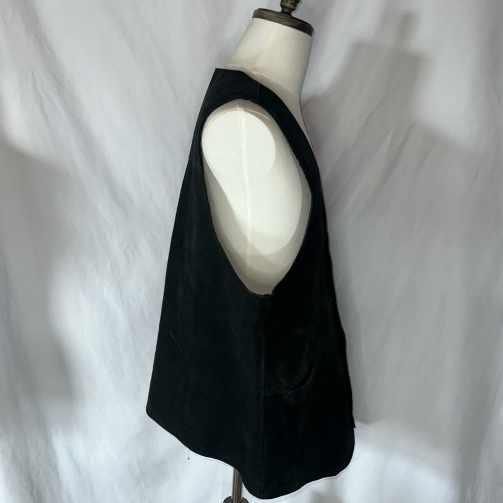 NRA Authentic Gear Men’s Lg Concealed Carry Black Leather Suede Lined Biker Vest - Picture 6 of 13